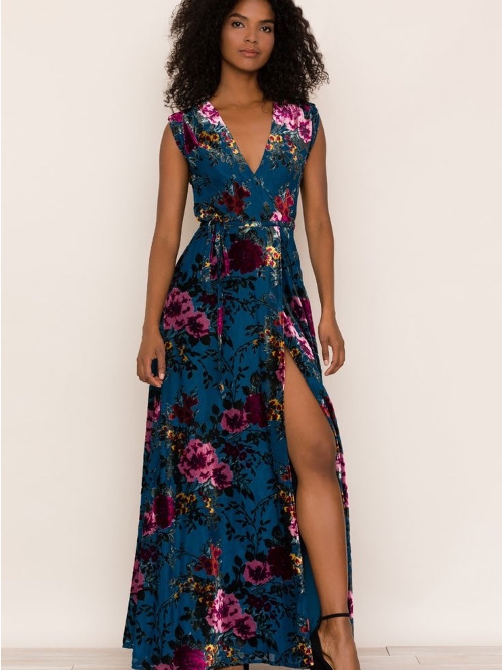 Yumi Kim Swept Away English Garden velvet wrap dress